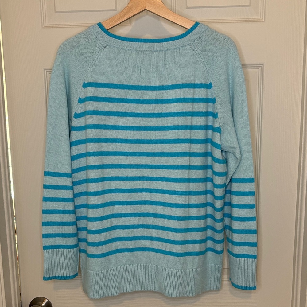 Talbots Patch Pocket Sweater - Vacation Stripe - image 5